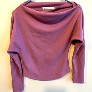 We the Free XS asymmetrical neckline top. Lilac waffle knit.